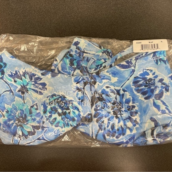 Andie Swim The Baia Glossy Eco Nylon in Blue Floral size XL NWT - Picture 6 of 6